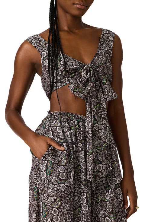 LIvy Tie Front Crop Tank