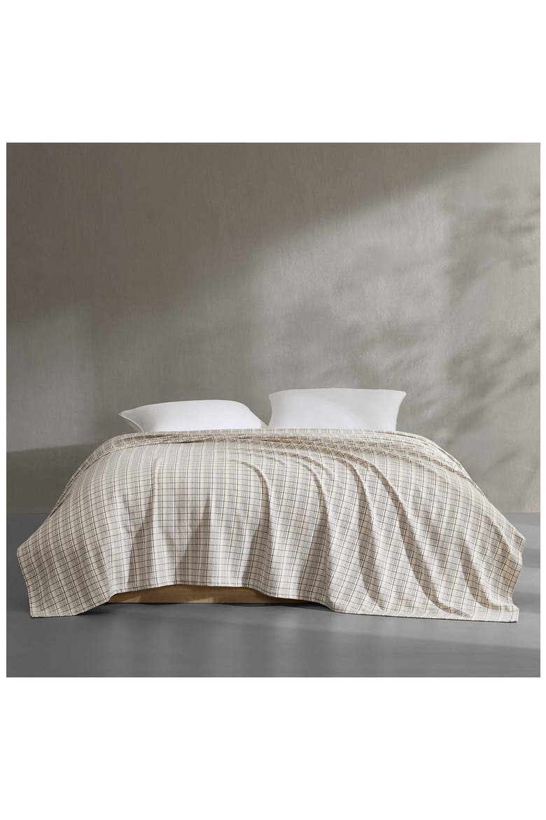 Dot Dash Plaid Bed Blanket, Alternate, color, MEDIUM BEIGE