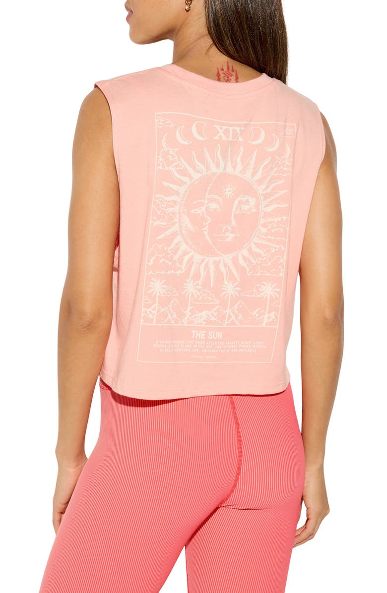 Spiritual Gangster Power of Sun Spirit Graphic Cotton Crop T-Shirt, Alternate, color, Flamingo Pink