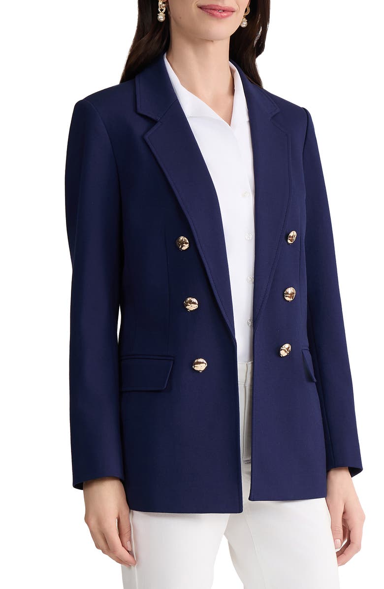 Jones New York Faux Double Breasted Blazer, Alternate, color, Pacific Navy