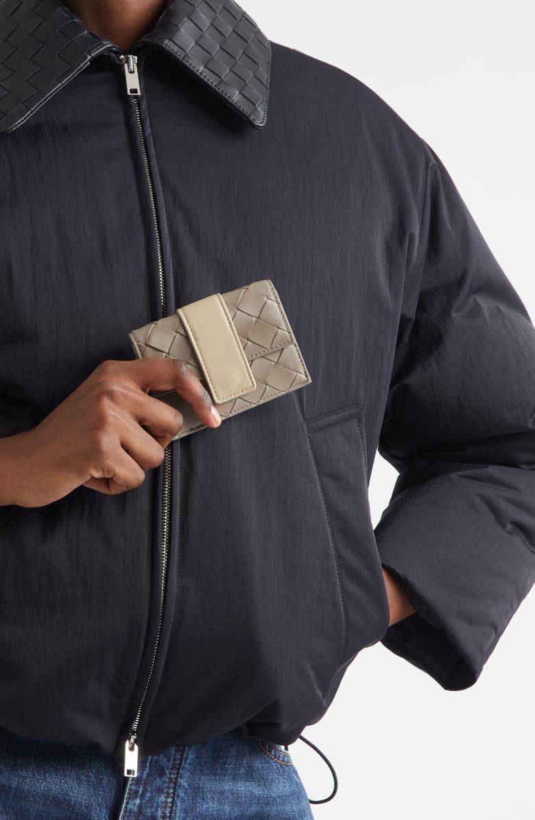 Bottega Veneta Small Tag Intrecciato Leather Bifold Wallet, Alternate, color, 2823 Limes/ Ecru/ Cypr-G