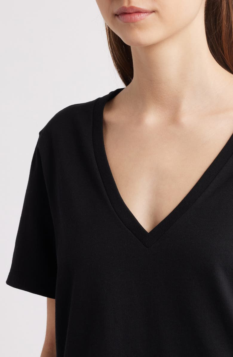 Good American Heritage V-Neck T-Shirt, Alternate, color, Black001