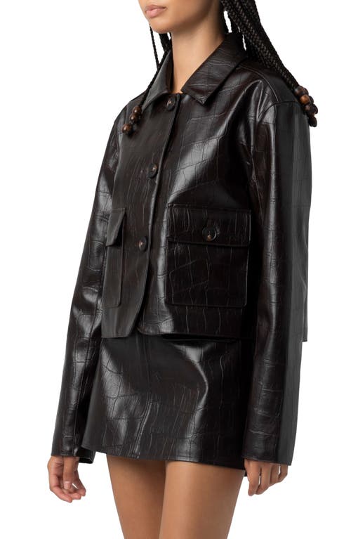 Blanknyc Embossed Faux Leather Jacket In Black