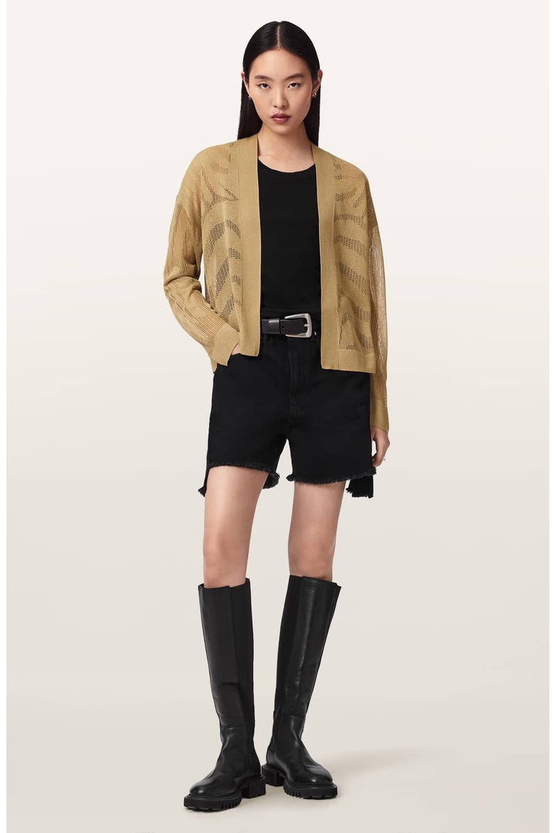 Misha Crop Cardigan, Alternate, color, SAND GOLD