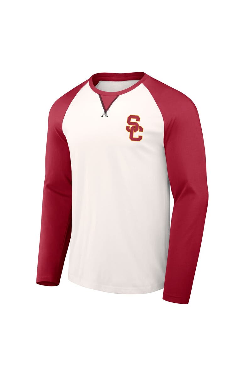 Darius Rucker Collection by Fanatics Men's Darius Rucker Collection by Fanatics Cream/Cardinal USC Trojans Raglan Long Sleeve T-Shirt, Alternate, color, 