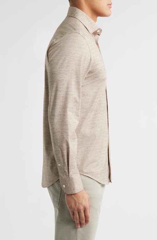 Bugatchi James Ooohcotton® Space Dye Button-up Shirt In Neutral
