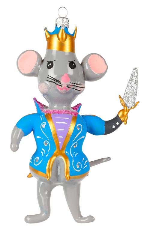 Vietri Nutcrackers Figural Mouse King Ornament In Blue