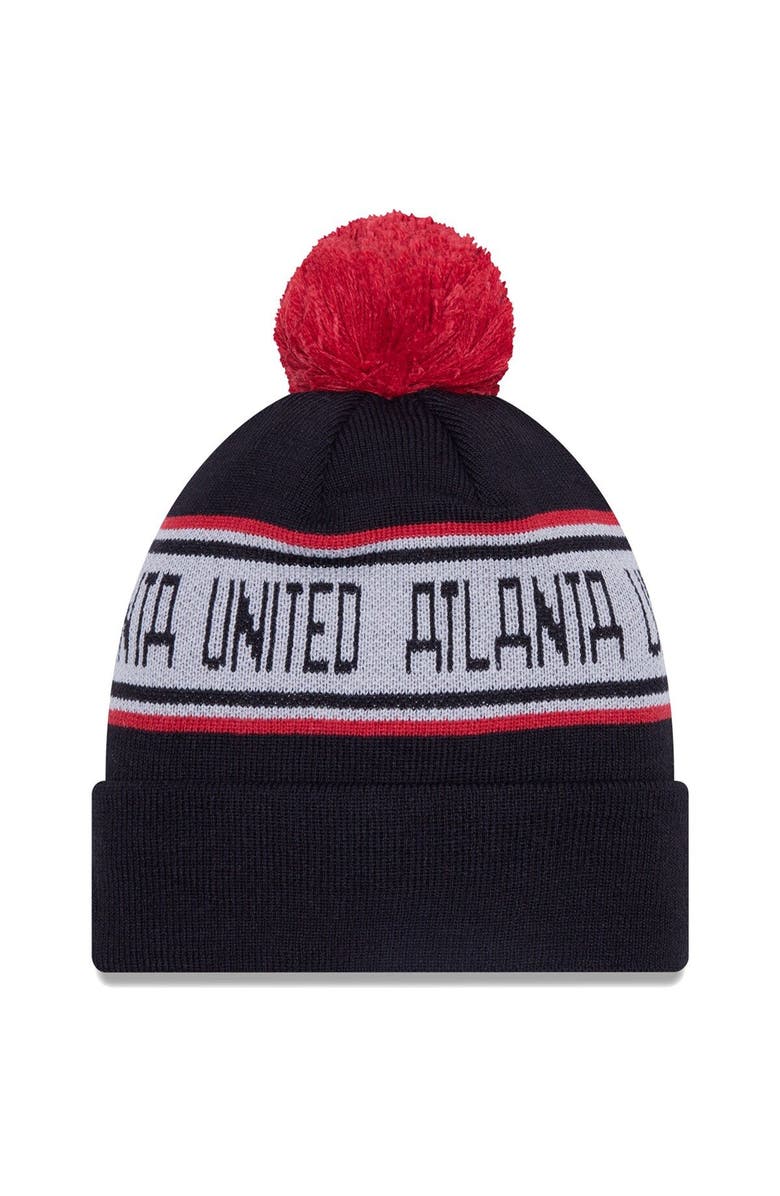New Era Men's New Era Black Atlanta United FC Repeat Cuffed Knit Hat with Pom, Alternate, color, 