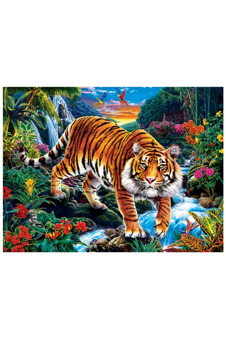 Stalking Tiger 300 Piece Glow Puzzle, Alternate, color, Multicolor