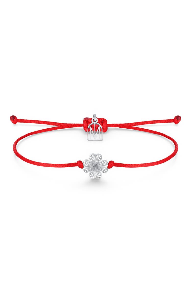 Mantra Clover Good Luck bracelet, Main, color, Silver