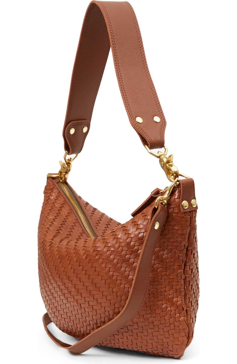 Clare V. Moyen Woven Leather Messenger Bag, Alternate, color,