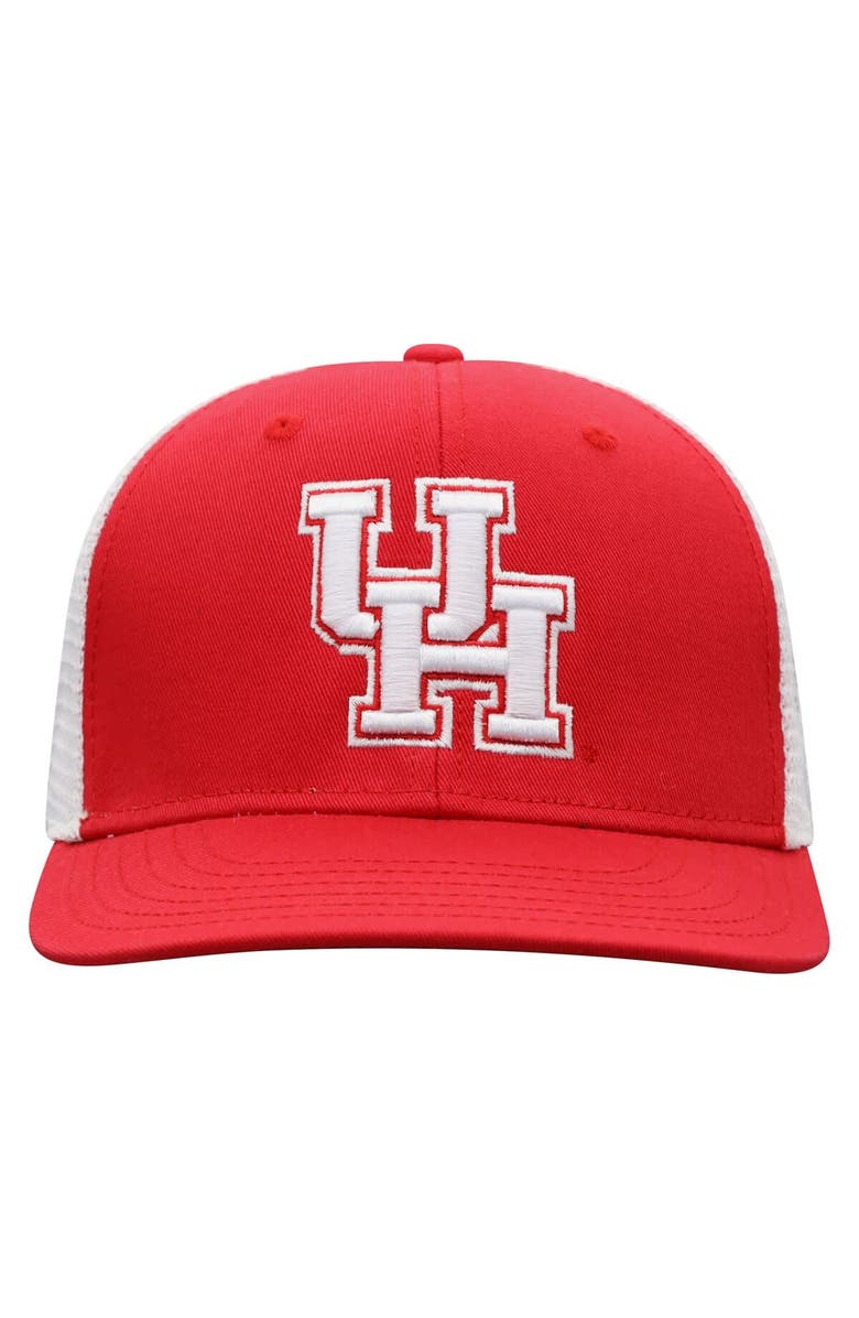 TOP OF THE WORLD Men's Top of the World Red/White Houston Cougars Victory Baseline Adjustable Trucker Hat, Alternate, color, Red