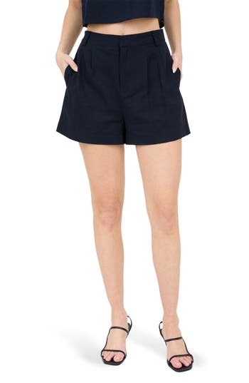 BLU PEPPER BLU PEPPER SOLID PLEATED FRONT SHORTS