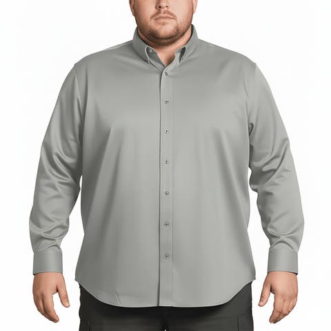 Men’s Big and Tall Commuter Shirt, Long Sleeve Button Down, Tailored Fit, Spread Collar, Performance Fabric, Stylish & Casual Breathable Shirt