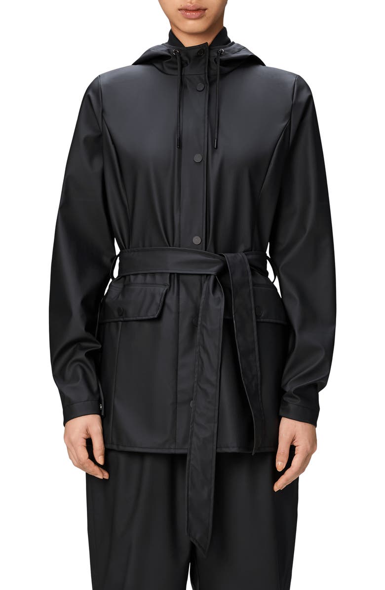 Rains Curve Waterproof Rain Jacket, Main, color, Black