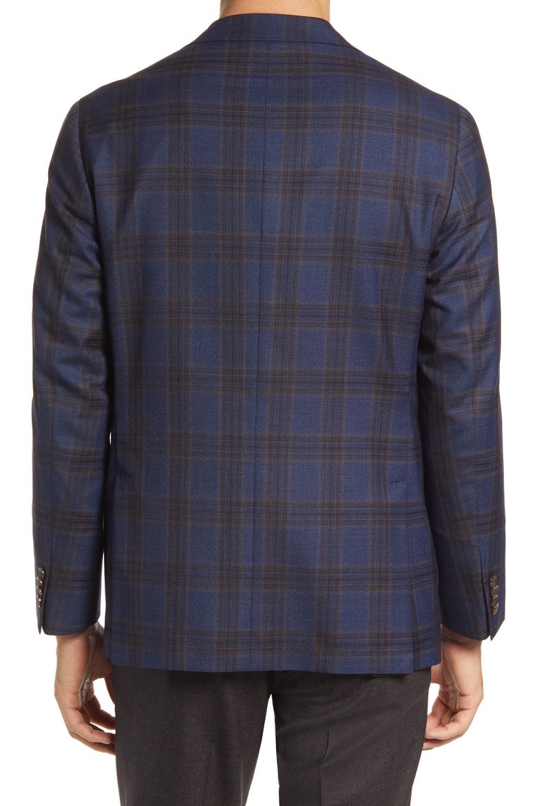 Midland Plaid Wool Sport Coat, Alternate, color, NAVY