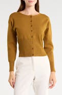 JASON WU Crewneck Button Front Cardigan