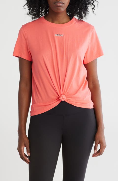 Metallic Bubble Logo Knot Front T-Shirt