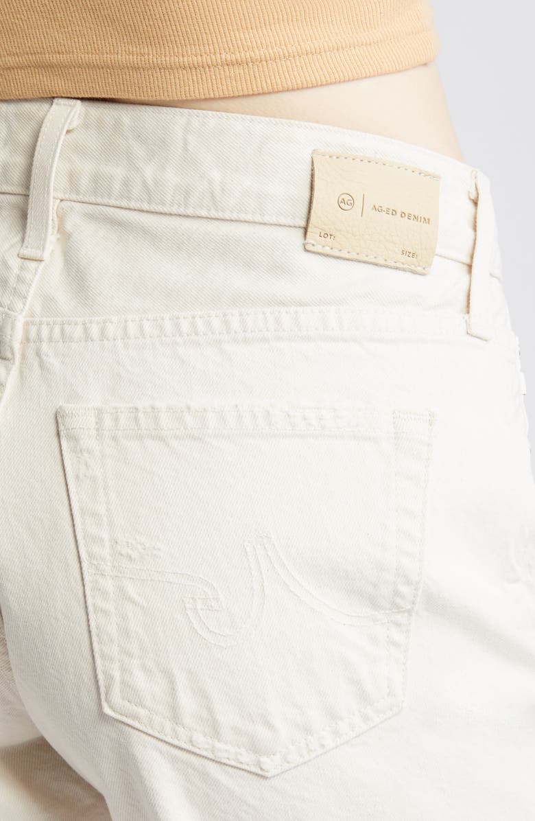 AG Ex-Boyfriend High Waist Raw Hem Denim Shorts, Alternate, color, 1 Year Opal Stone