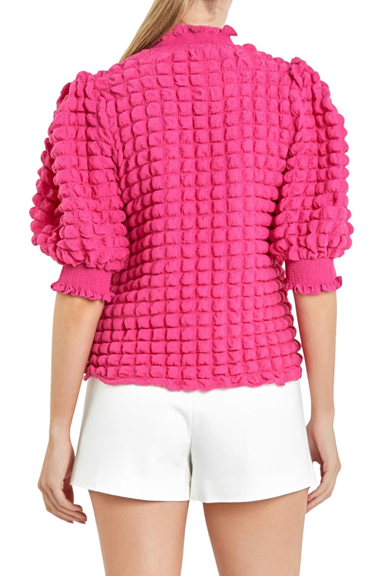 Textured Mock Neck Top, Alternate, color, PINK