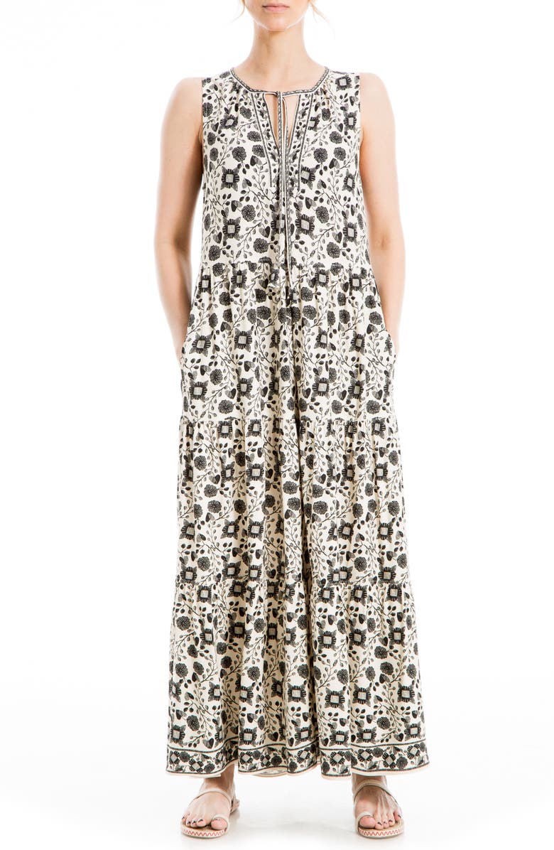 MAX STUDIO Sleeveless Tiered Maxi Dress, Main, color,