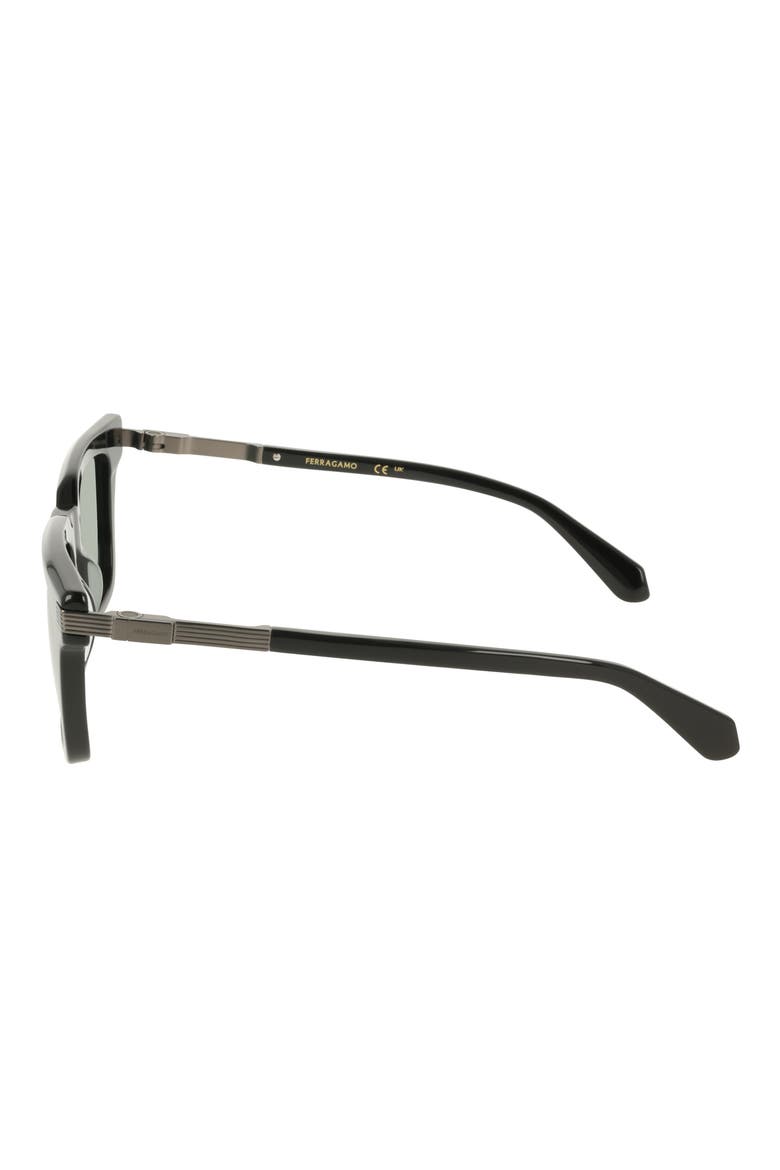 53mm Rectangle Sunglasses, Alternate, color, BLACK