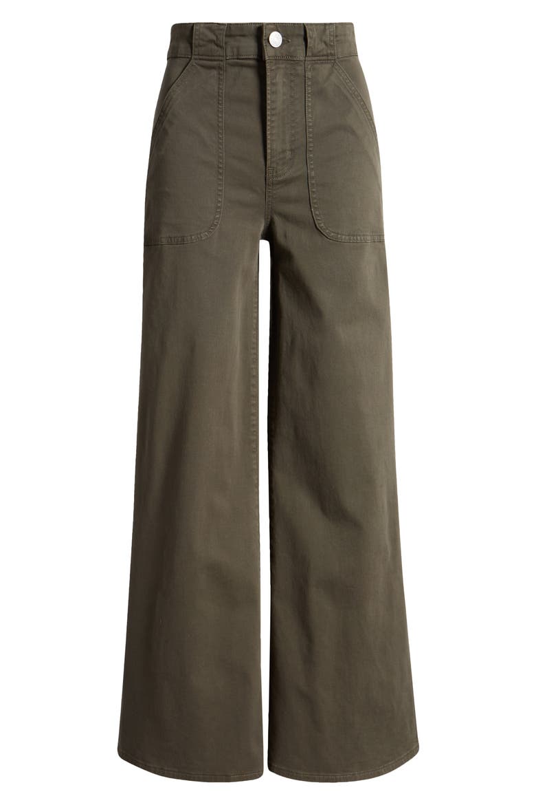 Modern Patch Pocket Wide Leg Pants, Alternate, color, RICH MILITARY