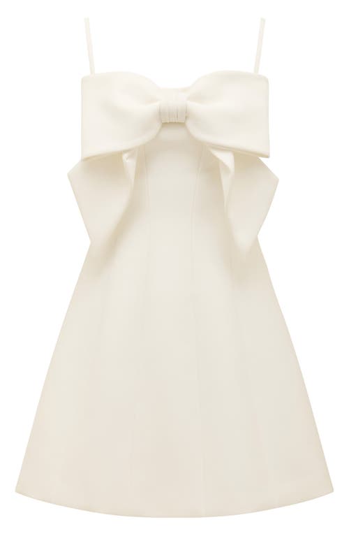 Ever New Hayley Bow Front Cocktail Minidress In Porcelain