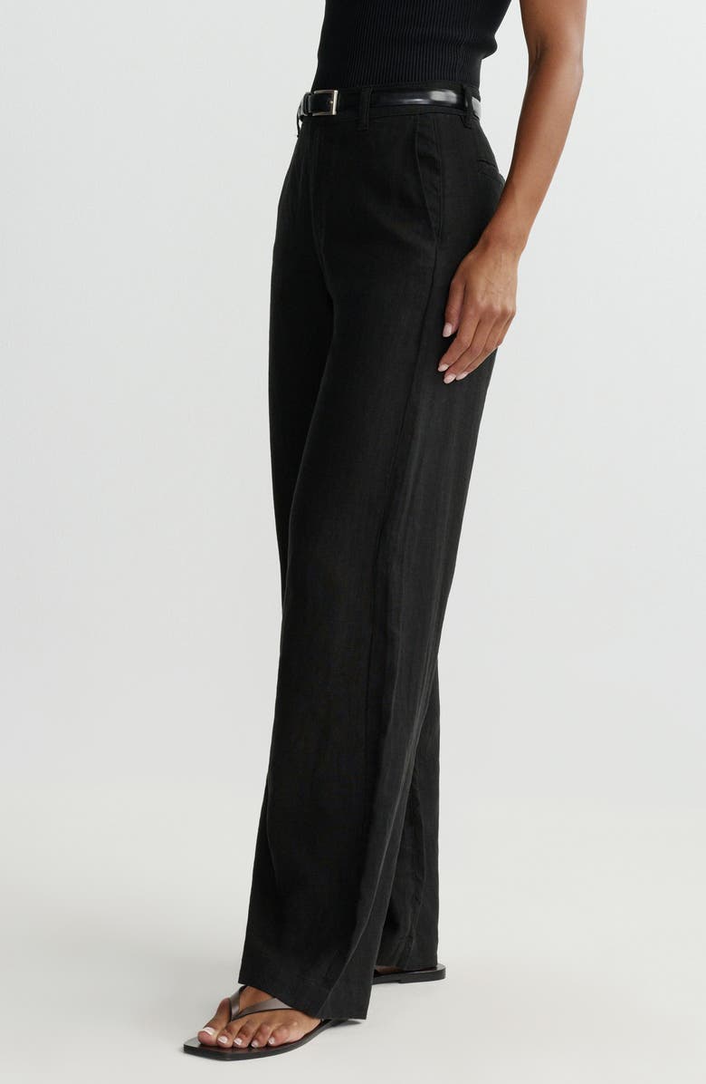 DL1961 Taylor High Waist Linen Barrel Leg Pants, Alternate, color, Black Linen
