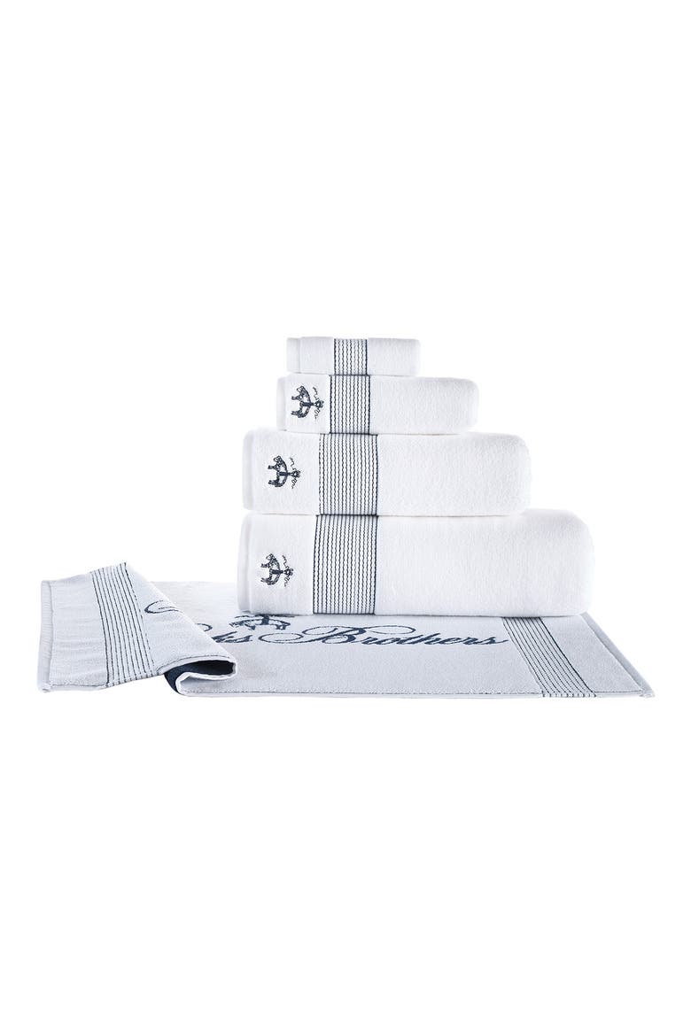 2-Piece Robe Stripe Towel Set, Alternate, color, NAVY