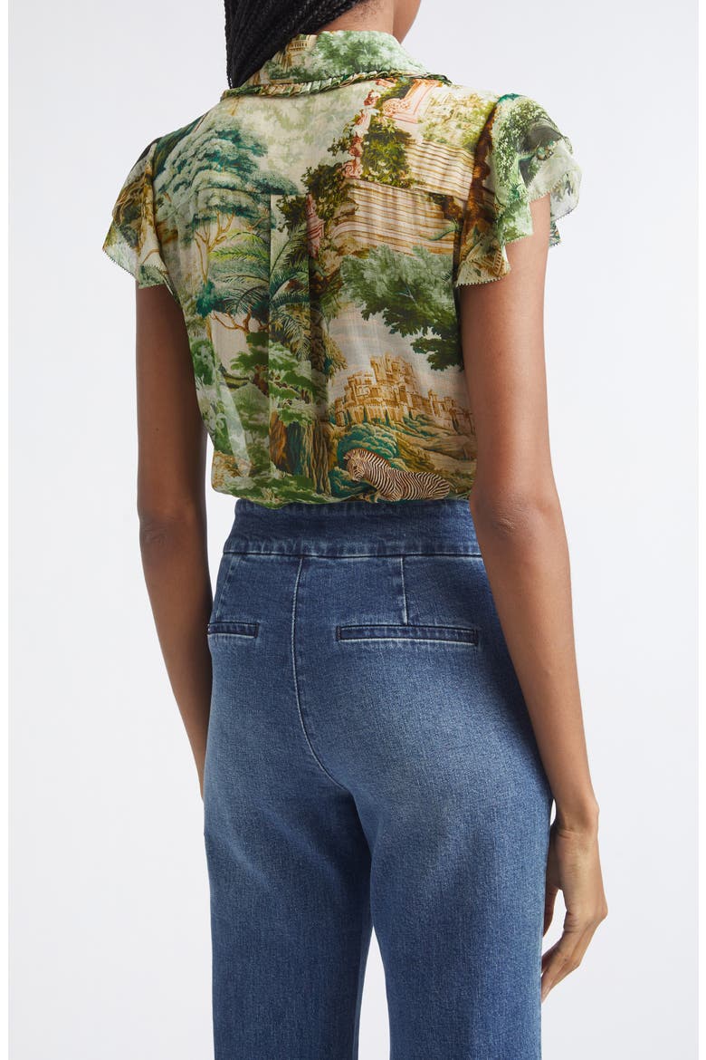 Martel Flutter Sleeve Shirt, Alternate, color, TERRAIN LG