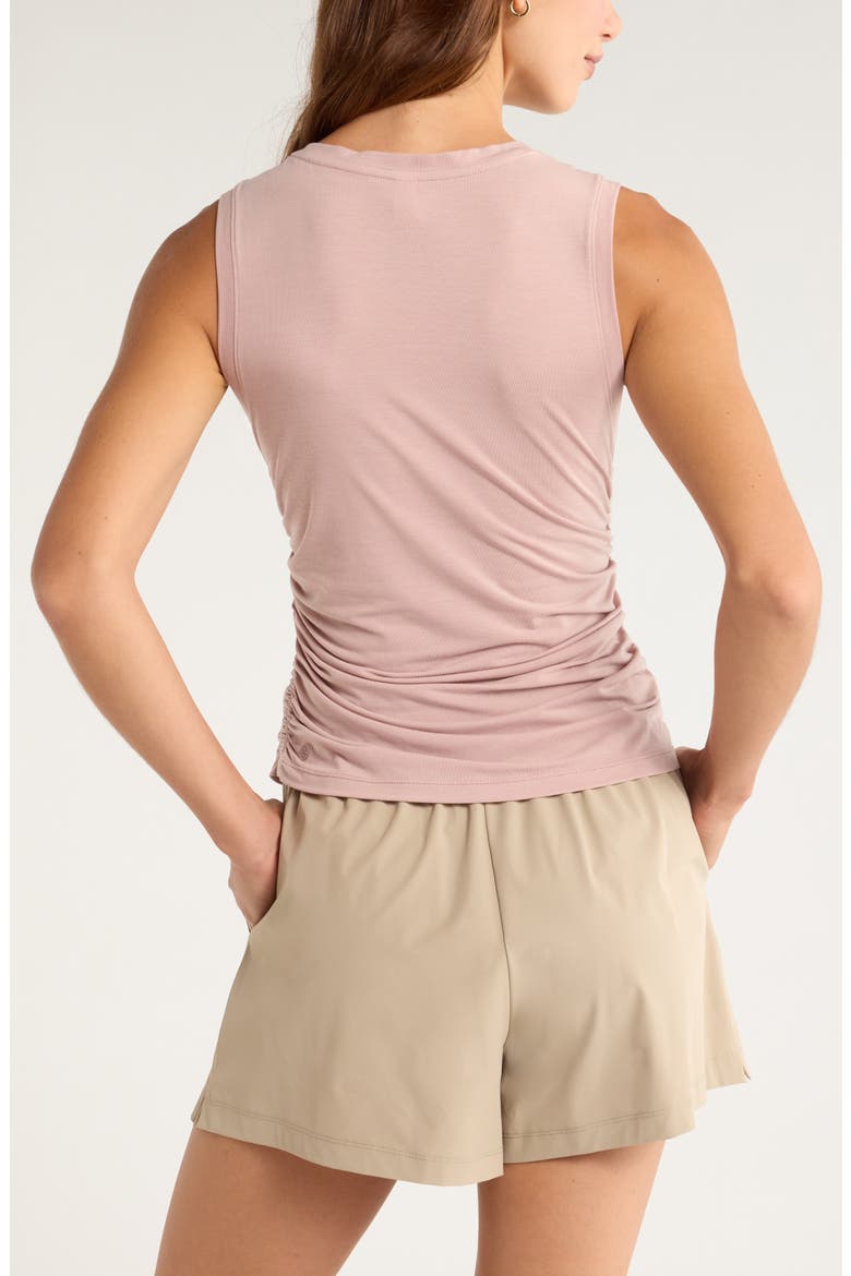 Breathe Ruched Tank, Alternate, color, PINK FAWN