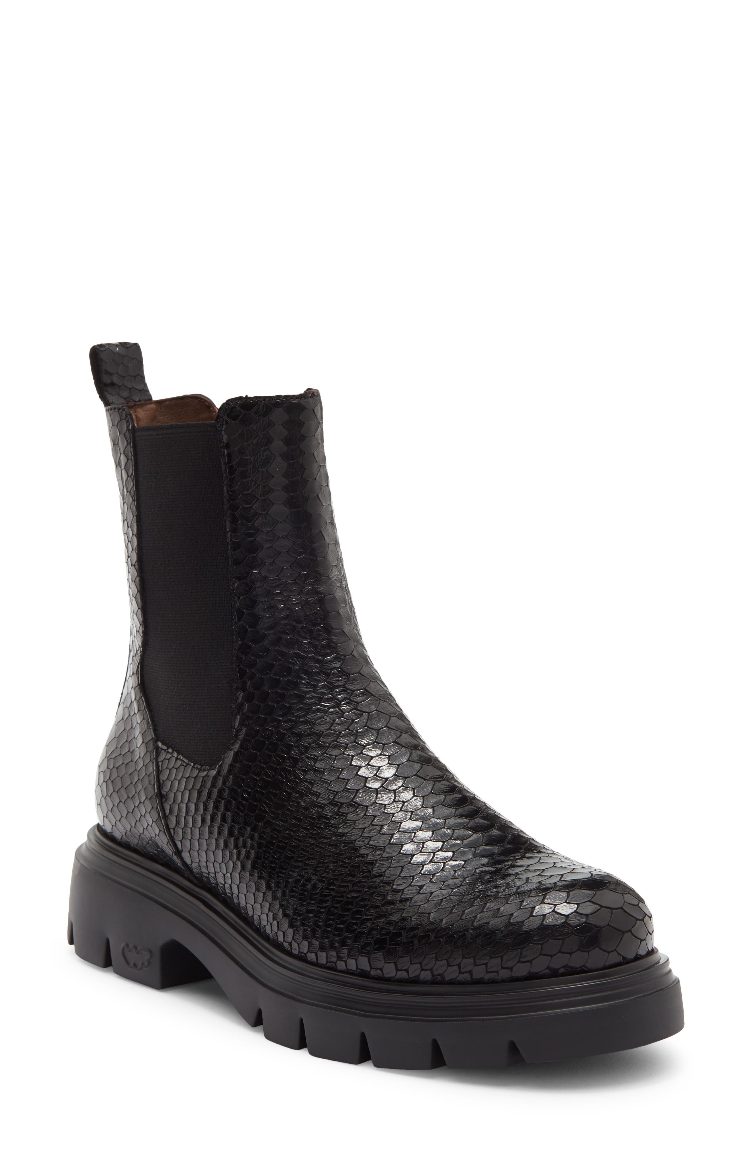 Lug Sole Leather Boot, Main, color, DOLMEN NEGRO