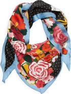 Kate Spade New York floral bouquet silk diamond scarf