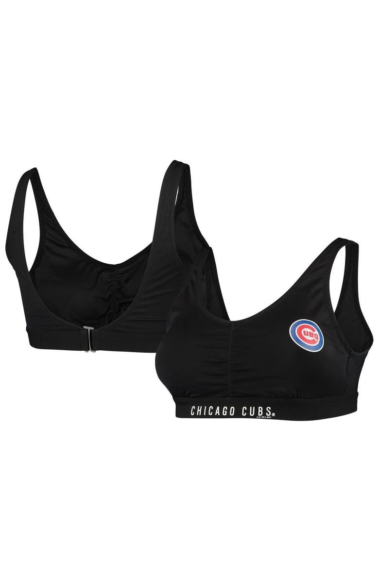 G-III SPORTS BY CARL BANKS Women's G-III Sports by Carl Banks Black Chicago Cubs All-Star Bikini Top, Alternate, color,