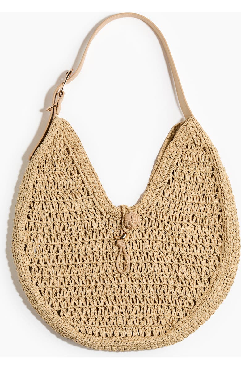 H&M Straw Shoulder Bag, Main, color, Beige