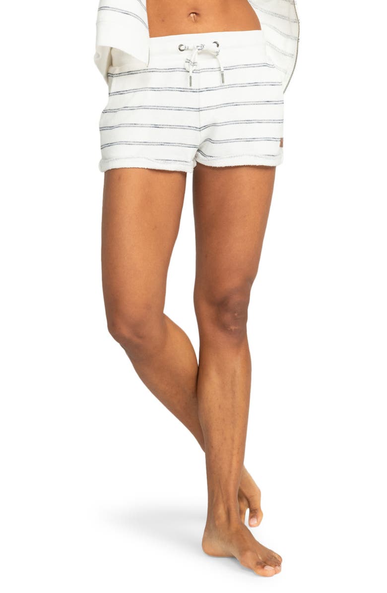 Roxy Perfect Wave Stripe Cotton Blend Shorts, Main, color, 