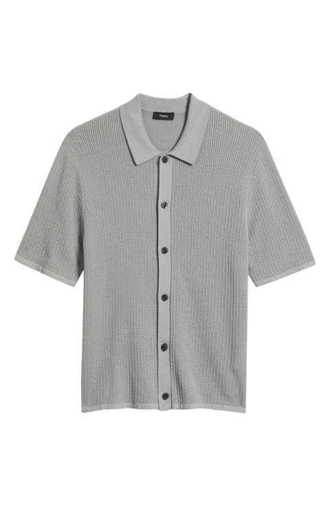 Tactile Cotton Open Stitch Button-Up Shirt