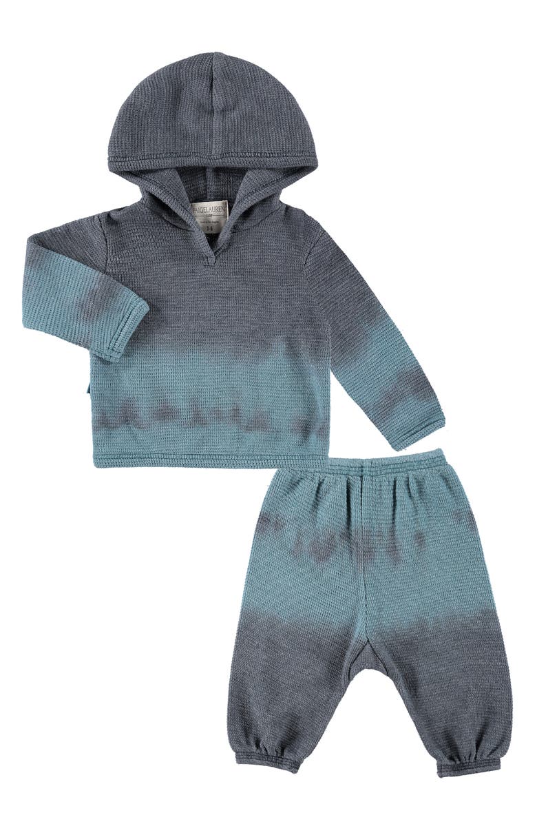 PAIGELAUREN Kids' Dip Dye Thermal Hoodie & Pants Set, Main, color, 