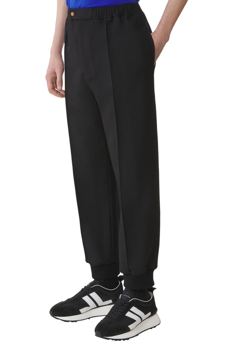 Lanvin Flannel Jogging Pants, Alternate, color, Black
