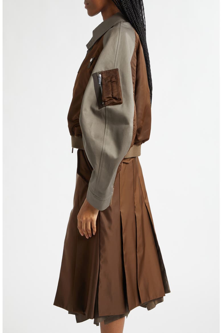 Cotton Chino x Nylon Twill Jacket, Alternate, color, BROWN/ GRAY