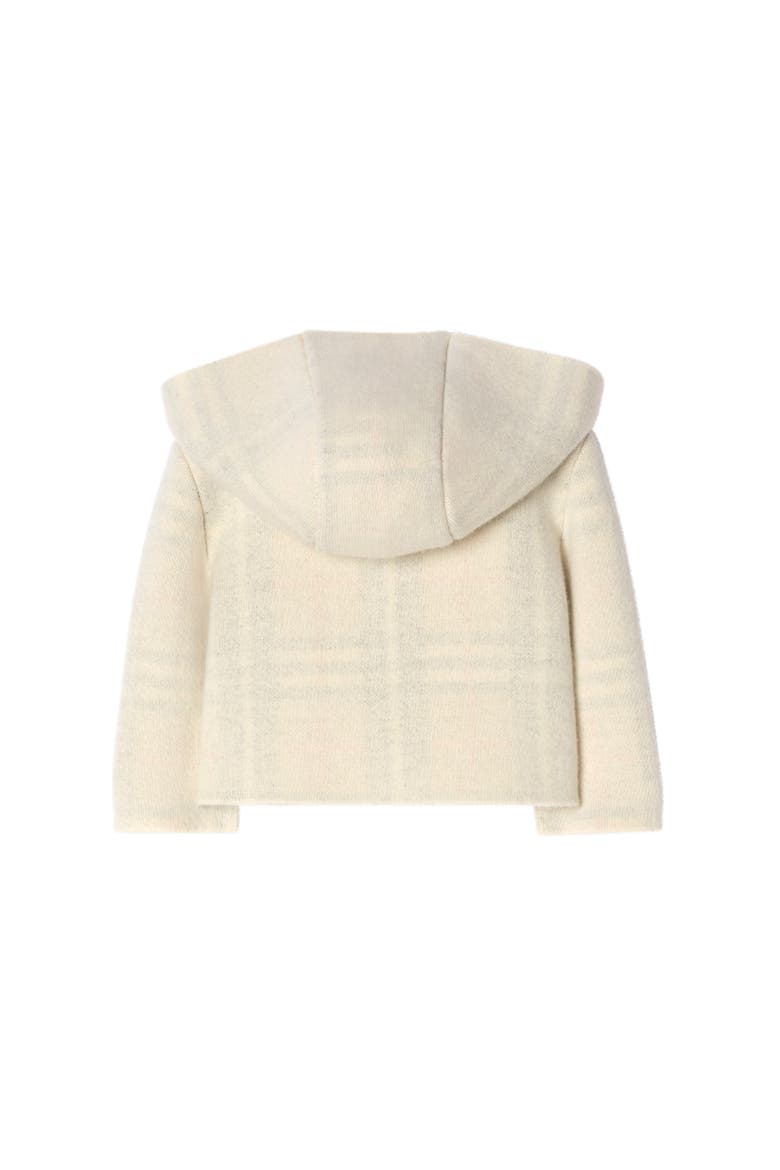 Reversible Check Wool Cashmere Duffle Coat, Alternate, color, Ivory