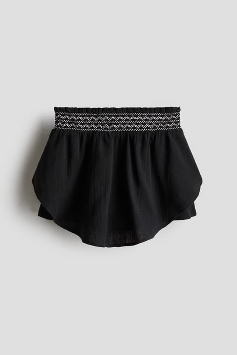 Smock-detail Muslin Skort
