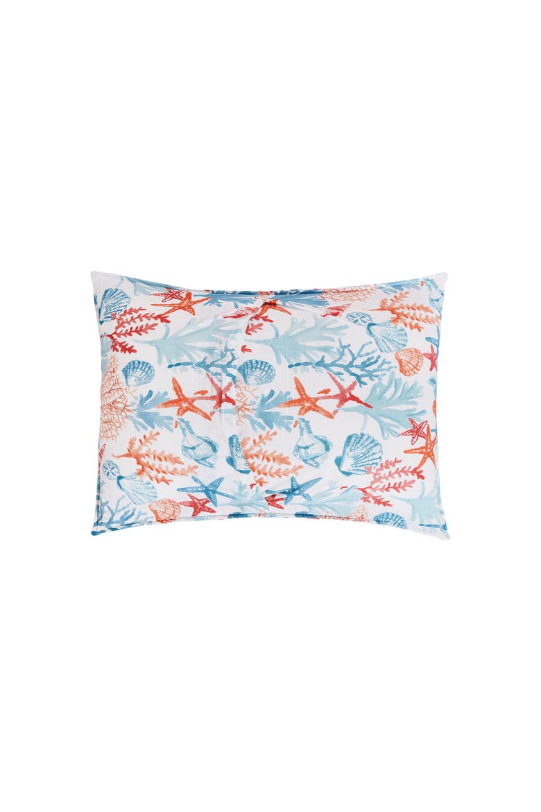 Tangerine Coast Cotton Quilt Set - Reversible and Machine Washable, Alternate, color, Blue