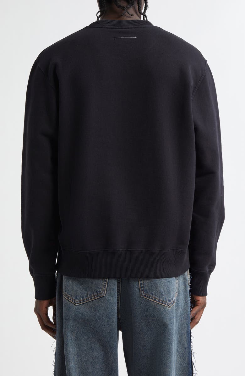 MM6 Maison Margiela Numeric Motif Embroidered Sweatshirt, Alternate, color, Black