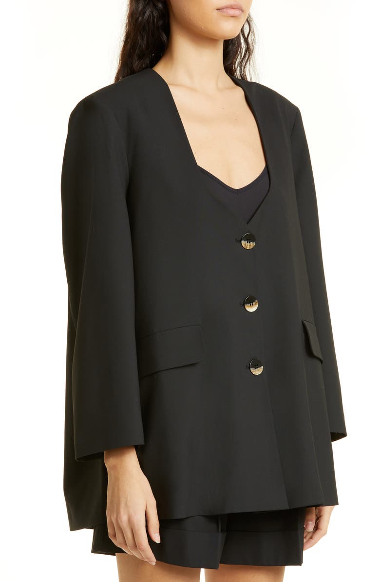 Ganni Oversize Sweetheart Neck Blazer, Alternate, color, 