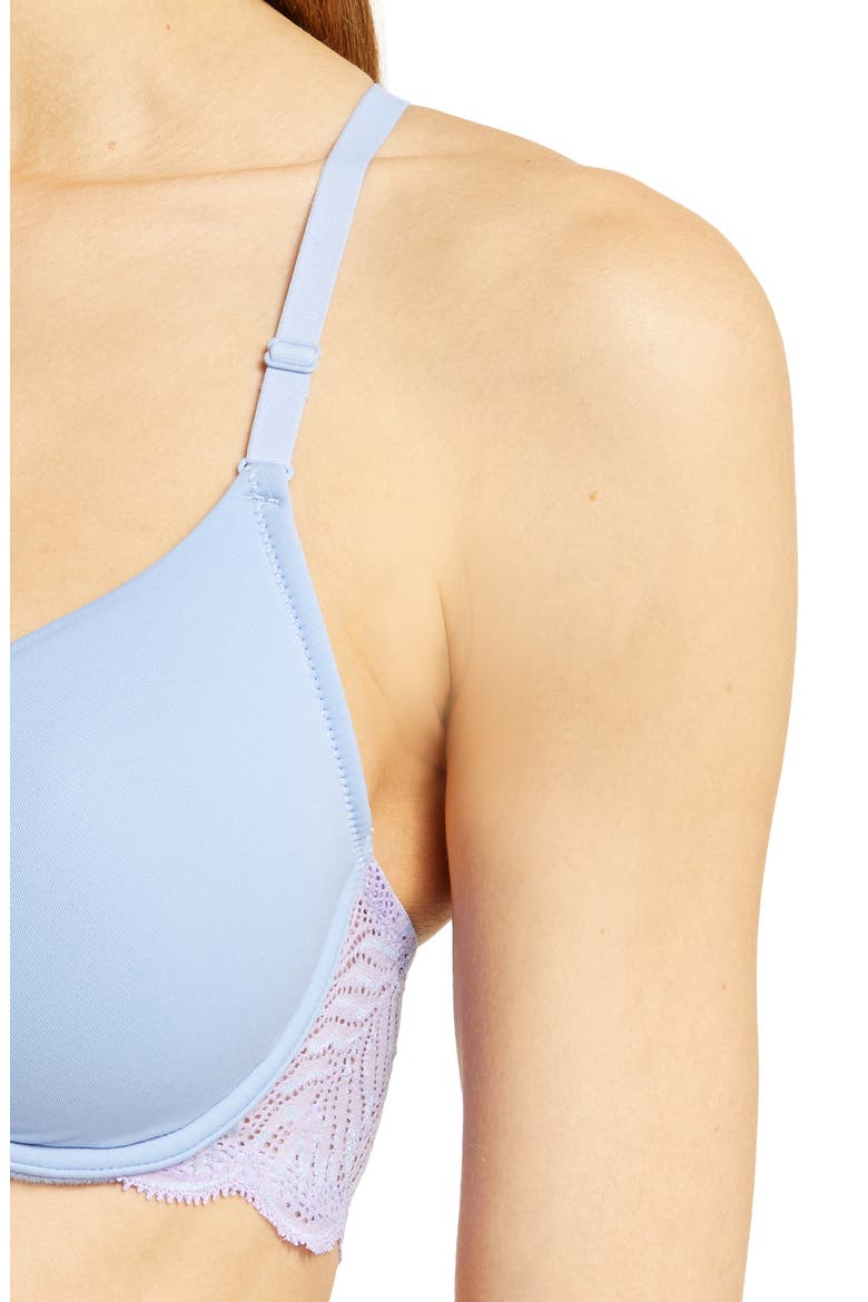 Underwire Front Close Contour Bra, Alternate, color, BLUE/ VIOLET