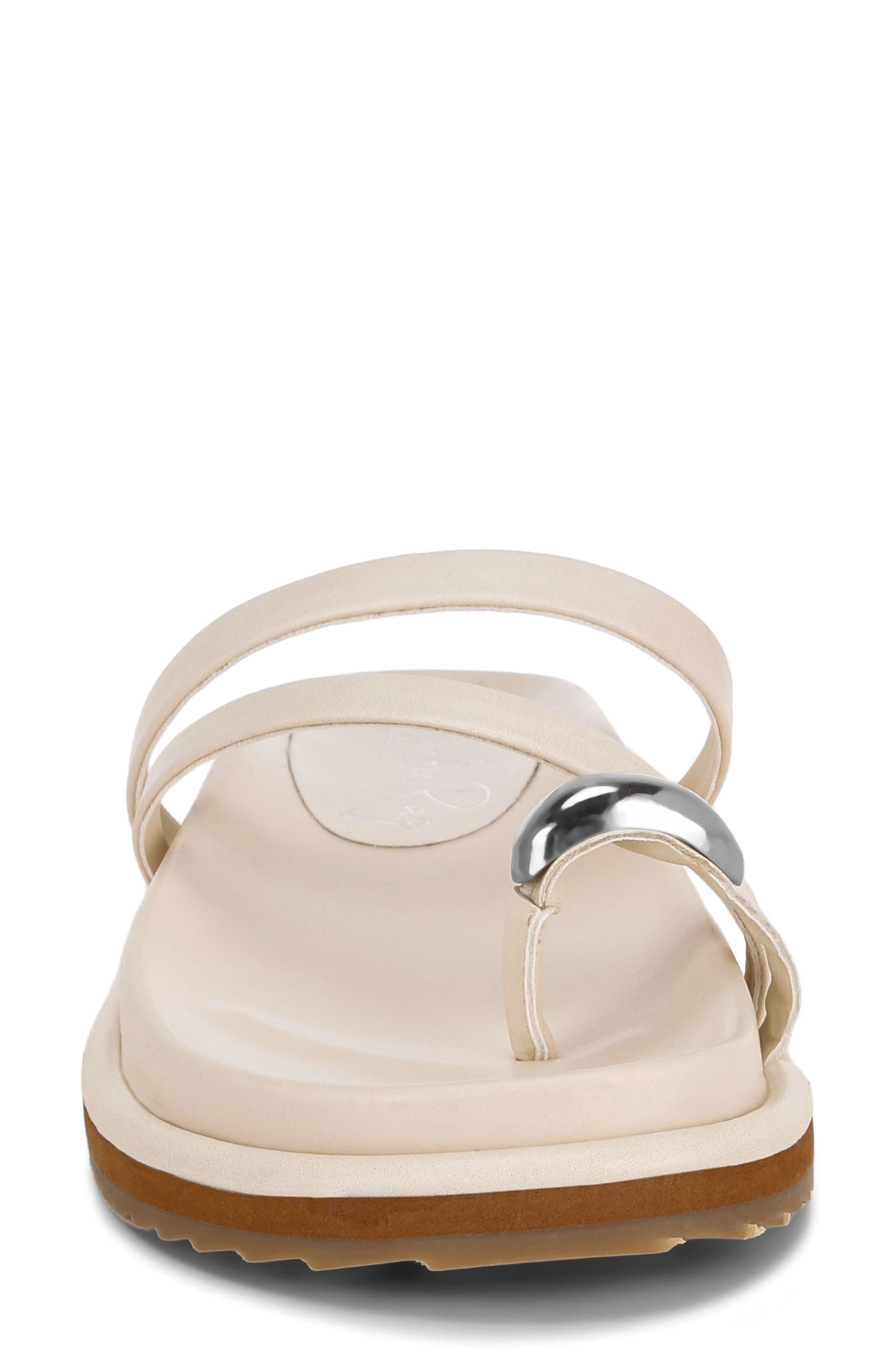 Beaded Toe Loop Slide Sandal, Alternate, color, CREAM