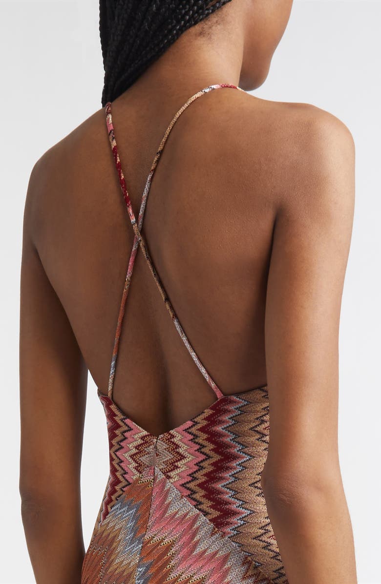 Missoni Snakeskin Zigzag Raschel Knit Dress, Alternate, color, Multi Grn Cml Wht Pnk