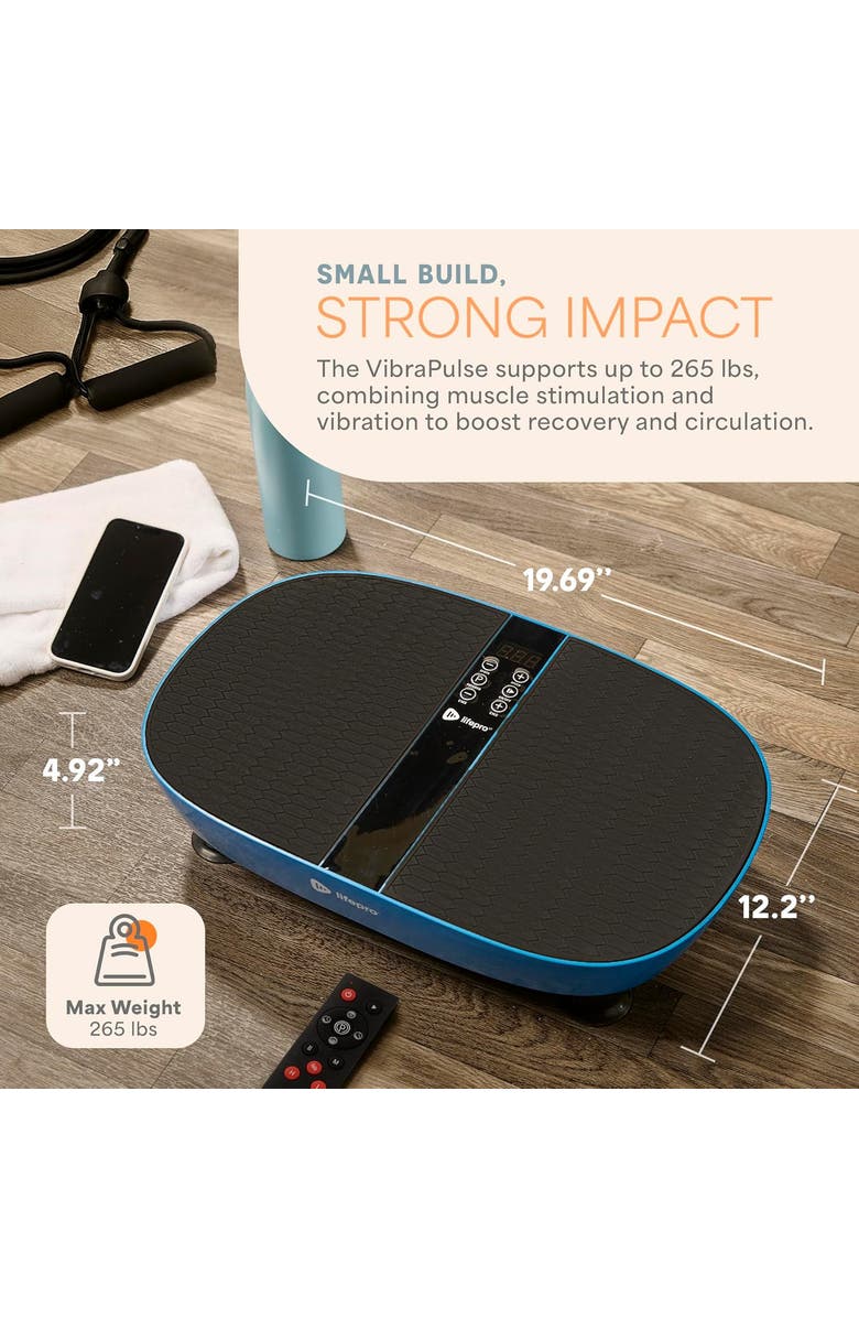 Lifepro VibraPulse Slim Vibrating Plate Exercise Machine for Balance Muscle Toning and Recovery, Alternate, color, Black